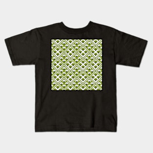 Art Deco Pattern no 81 - Green - Chinese Paper Fan Pattern Kids T-Shirt